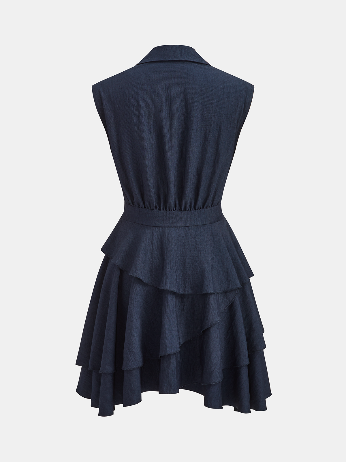 Tiered Ruffle Sleeveless Blazer Dress