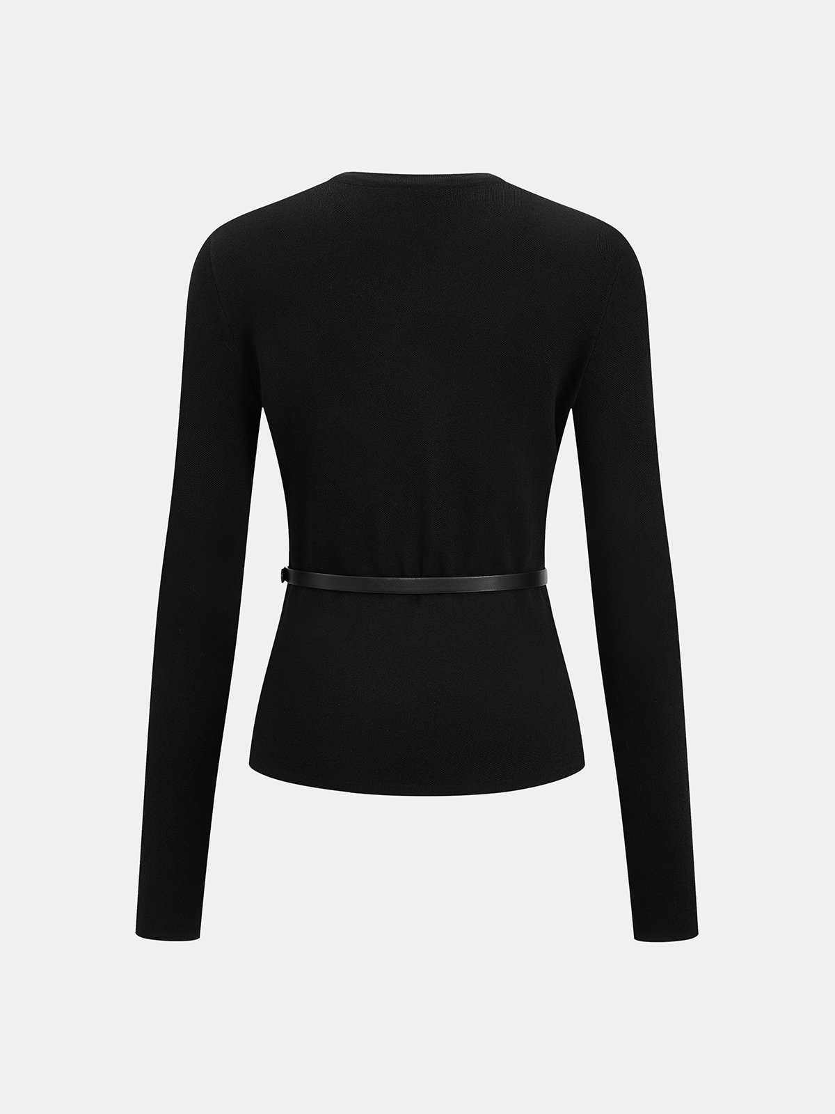 Belted Metal Button Top & Pleated Skirt Set