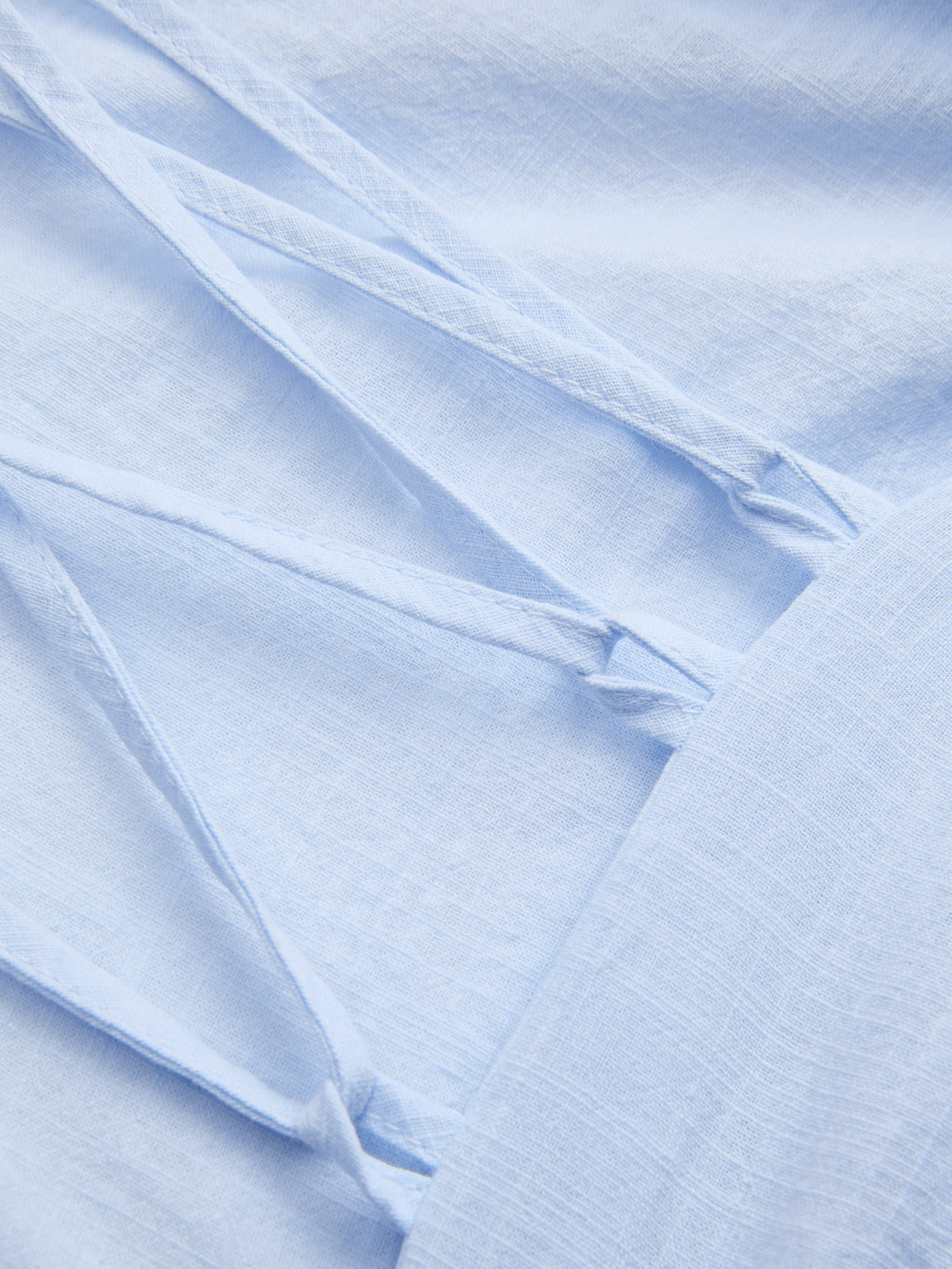 Cotton Tie-Neck Long-Sleeve Shirt