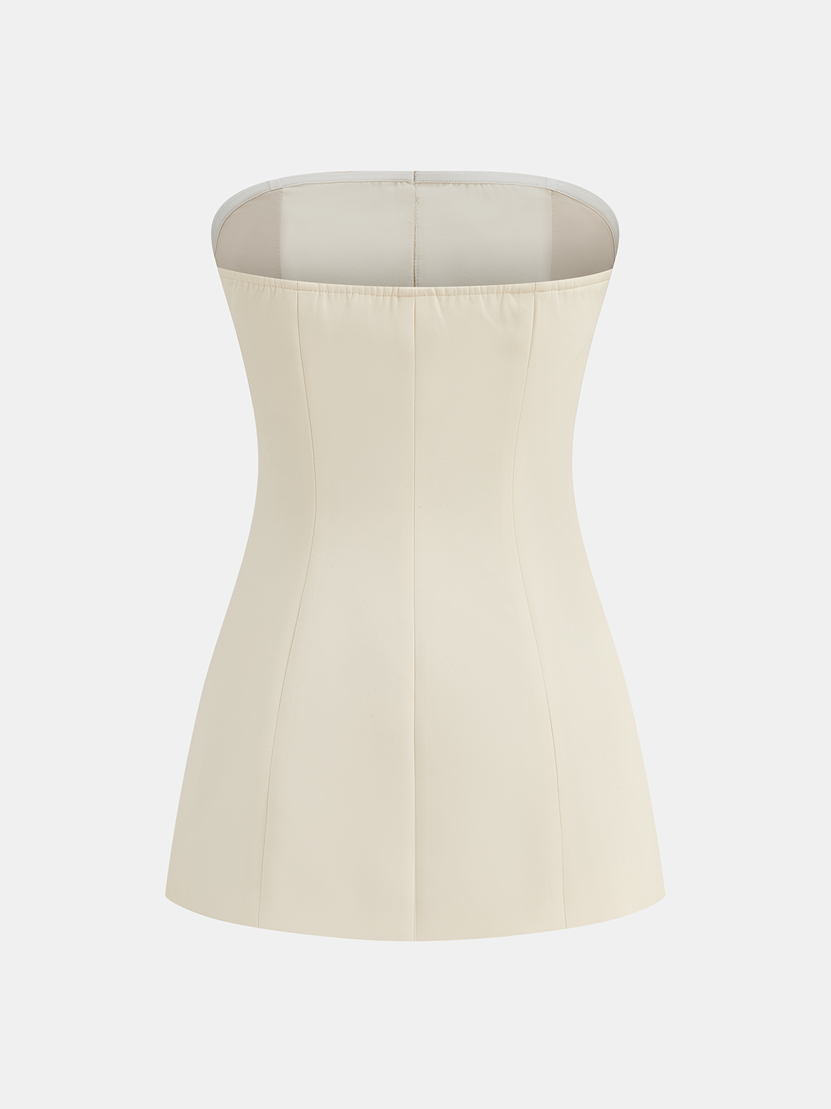 Strapless Button-Down Top & Mini Skirt Set