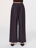 Elastic Waistband Faux Leather Pants