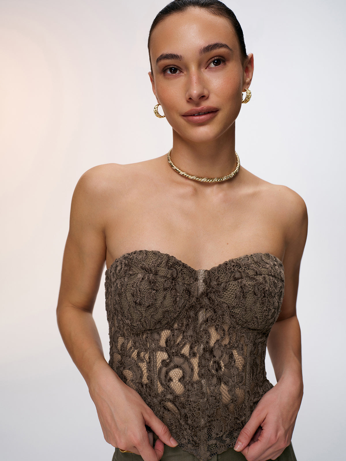 Lace Strapless Corset Top