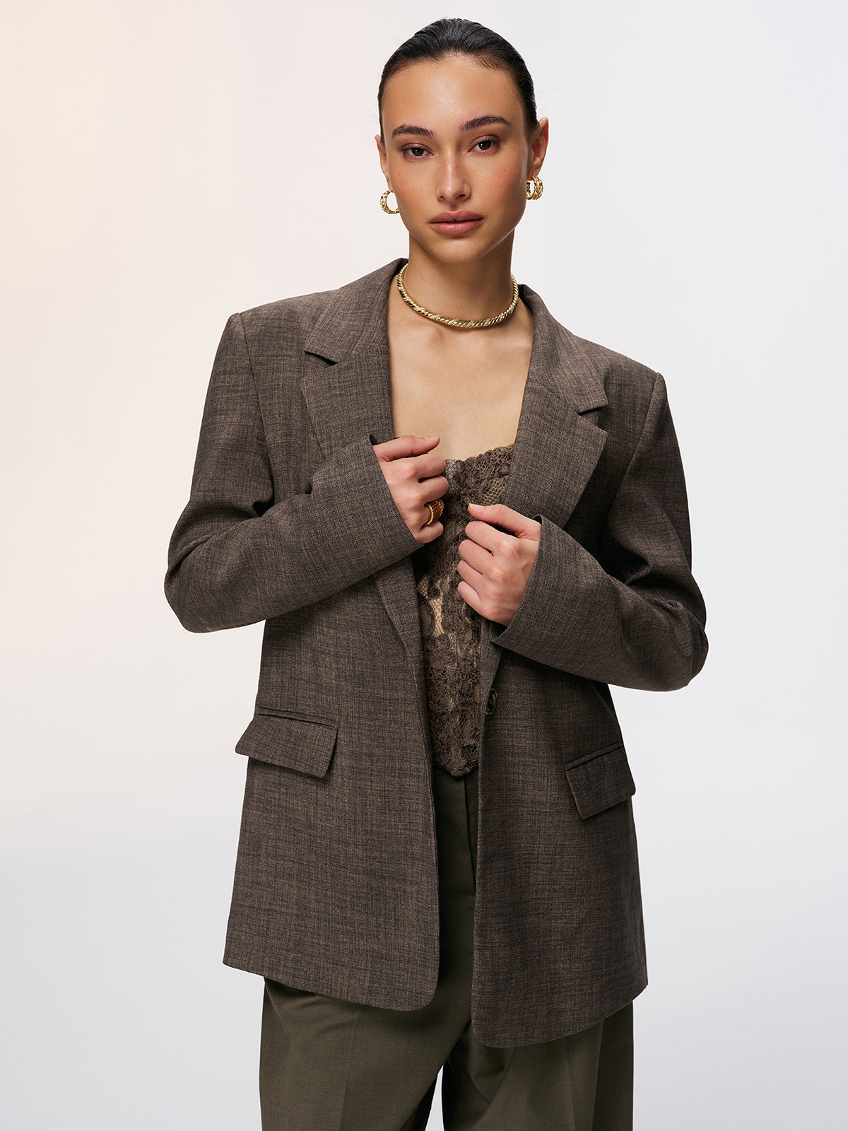 Lace Back Tie Detail Blazer