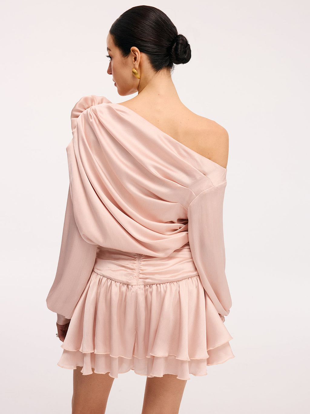3D Rose One-Shoulder Top & Mini Skirt Set