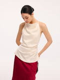 Braided Back Detail Satin Halter Top