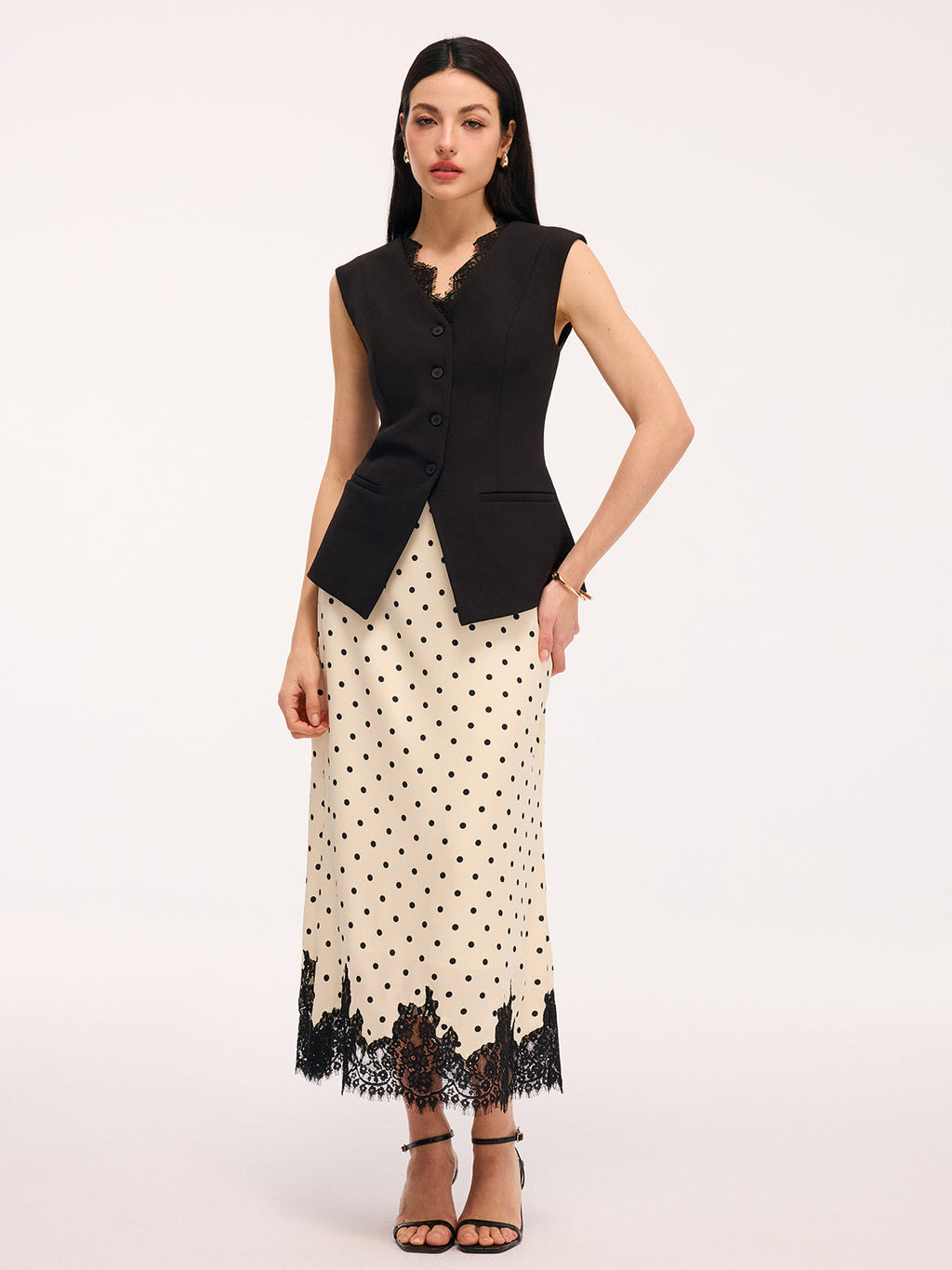 Lace Trim Sleeveless Vest
