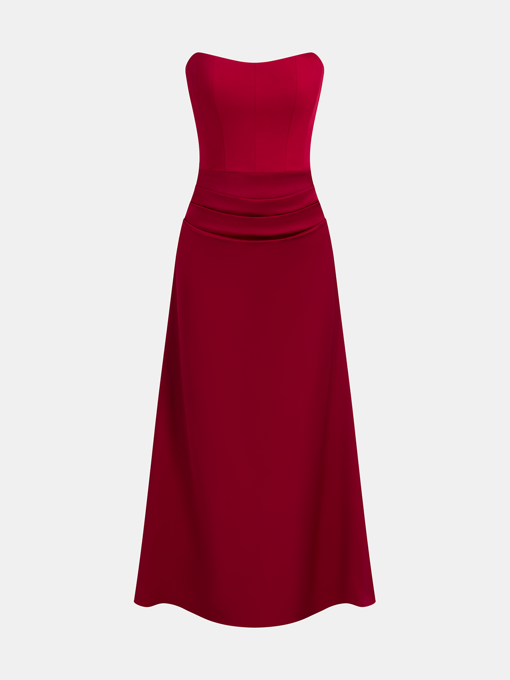 Strapless Satin Maxi Dress