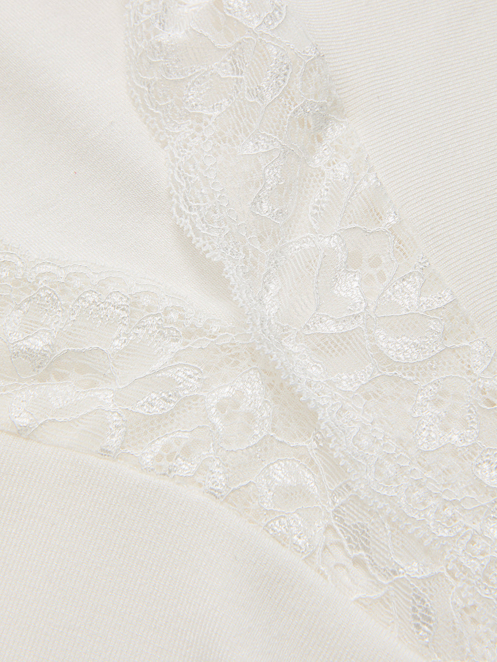 Long-Sleeve Lace Panel Ruched Bodysuit