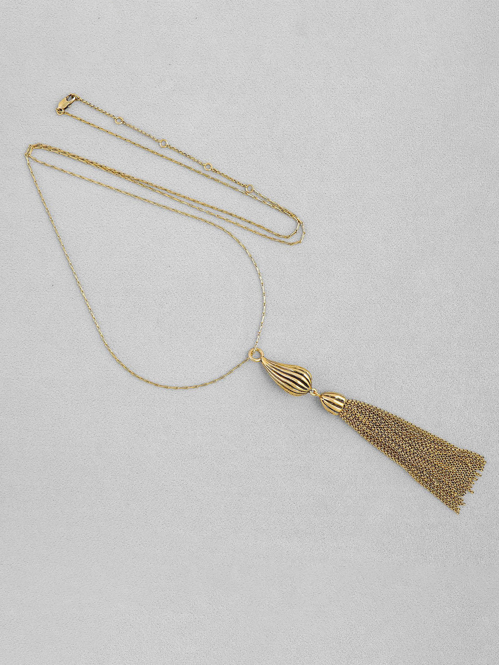 Textured Tassel Longline Necklace