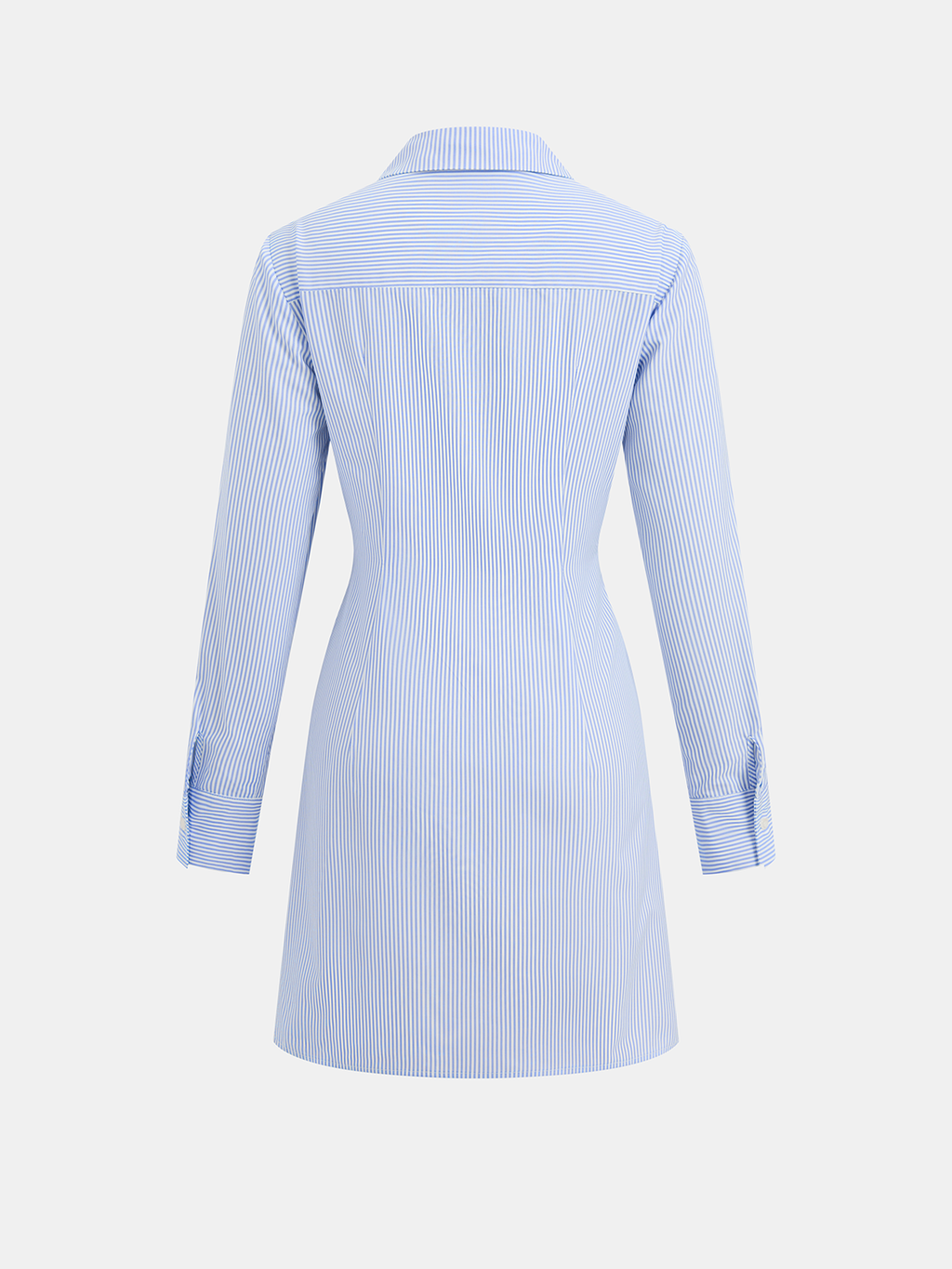 Knot-Front Striped Shirt Dress