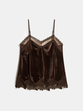 Velvet Lace Trim Cami Top