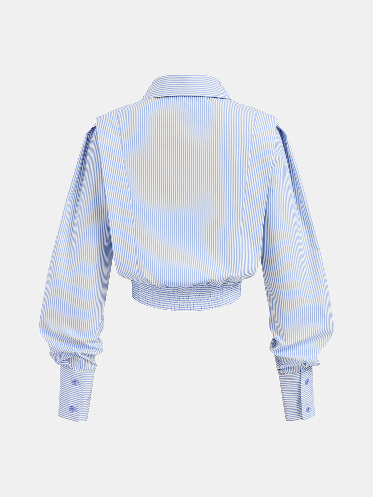 Striped Cinched Waist Cropped Shirt