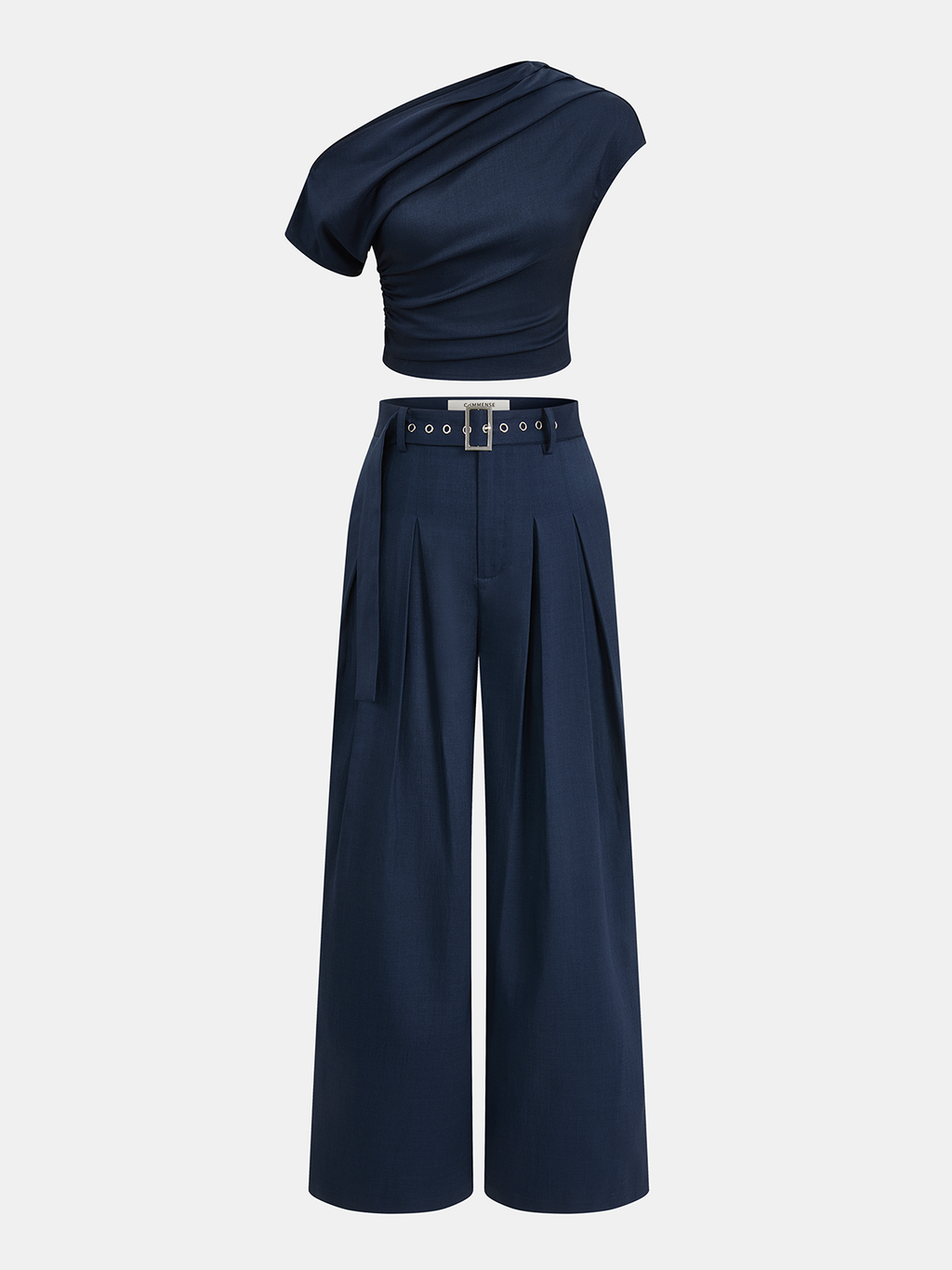 One-Shoulder Top & Wide-Leg Pants Set