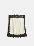 Lace Trim Satin Cami Top