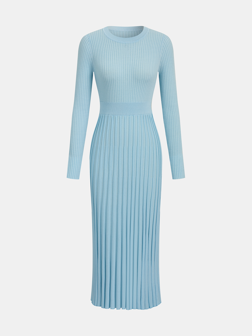 Long-Sleeve Ribbed Knit Maxi Dress