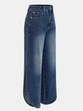 Side Slit Mid-Waist Wide-Leg Jeans