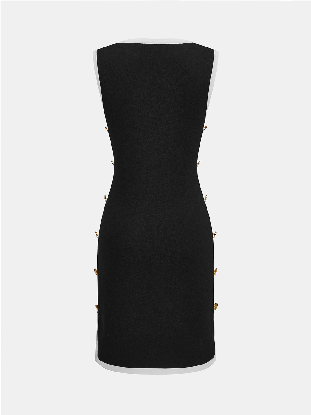 Contrast Trim Sleeveless Knit Dress