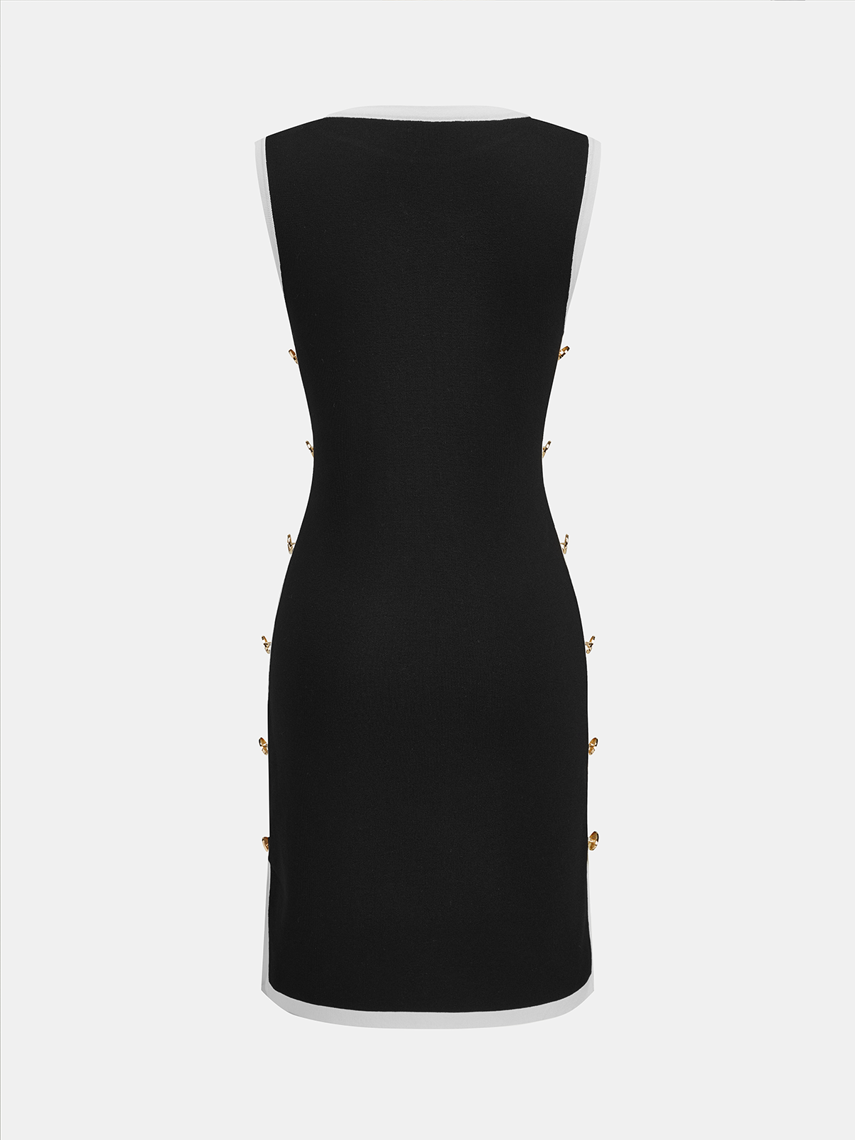 Contrast Trim Sleeveless Knit Dress