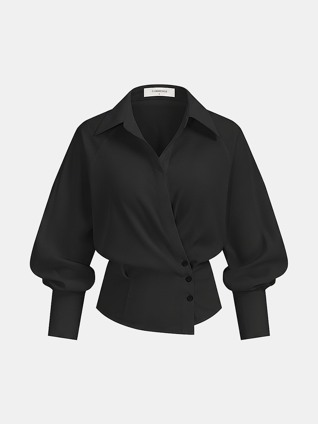 Bloused Waist Wrap-Front Blouse