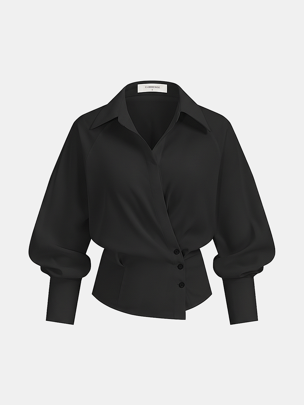 Bloused Waist Wrap-Front Blouse