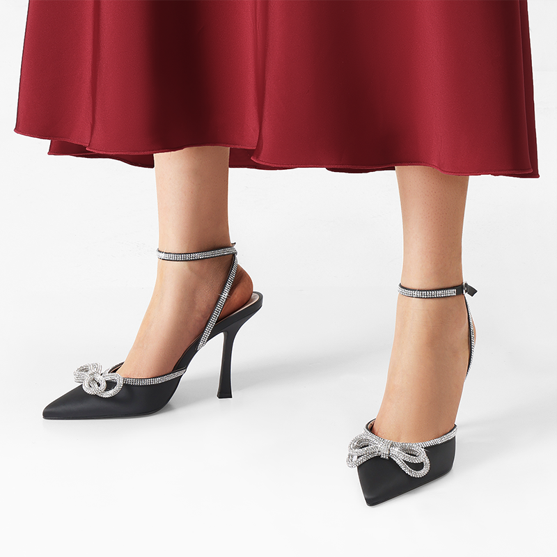 Destiny Rhinestone Strap Pumps