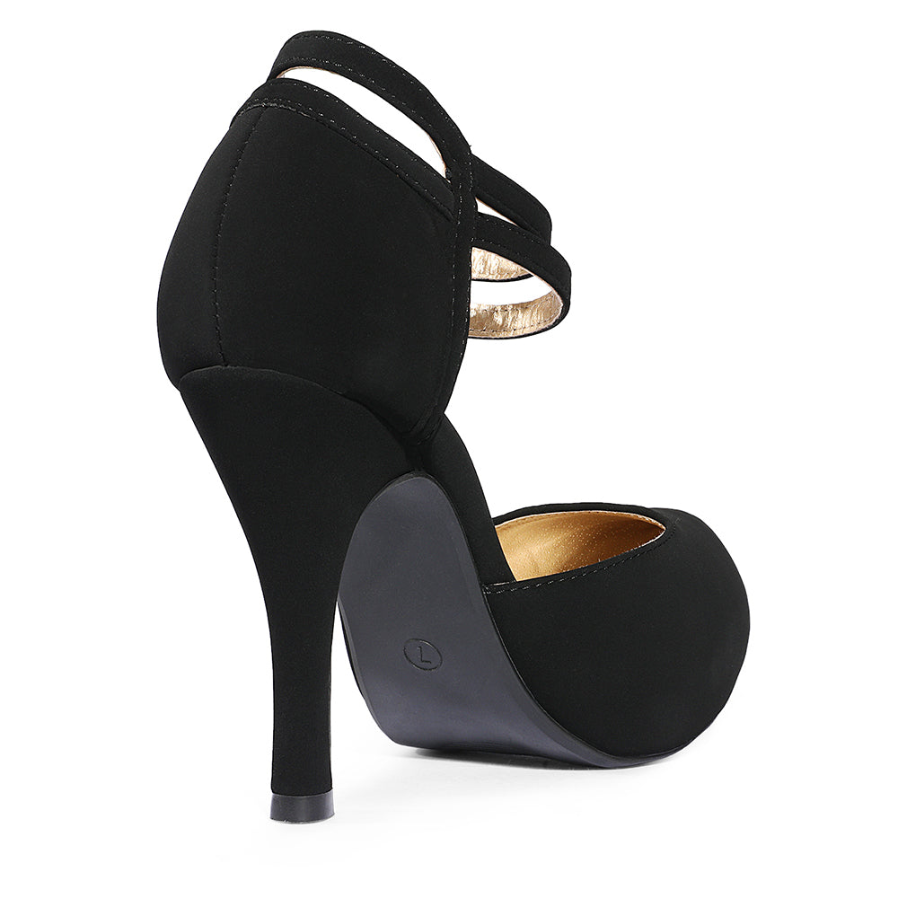 Double Ankle Strap Heel Pumps