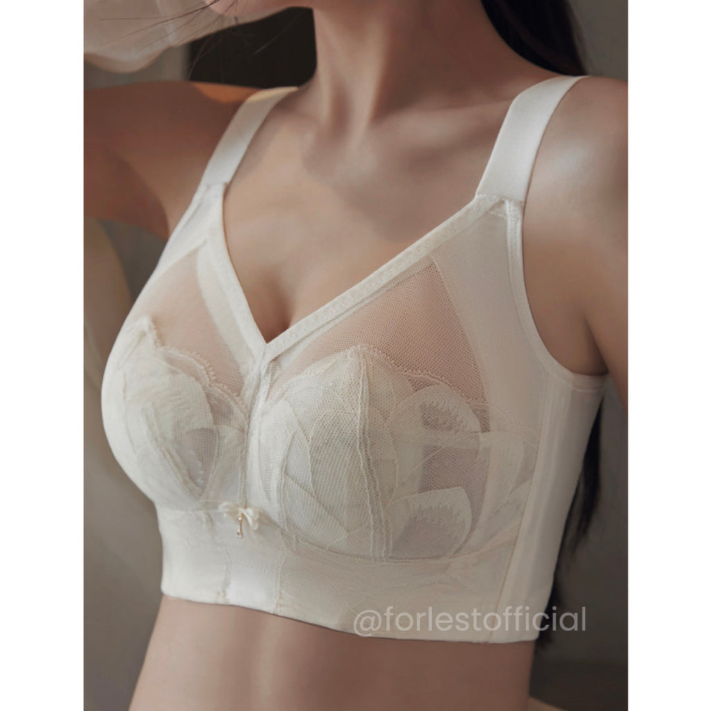 Briana Natural Separation Lacy Wireless Minimizer Bra Support up to 38I