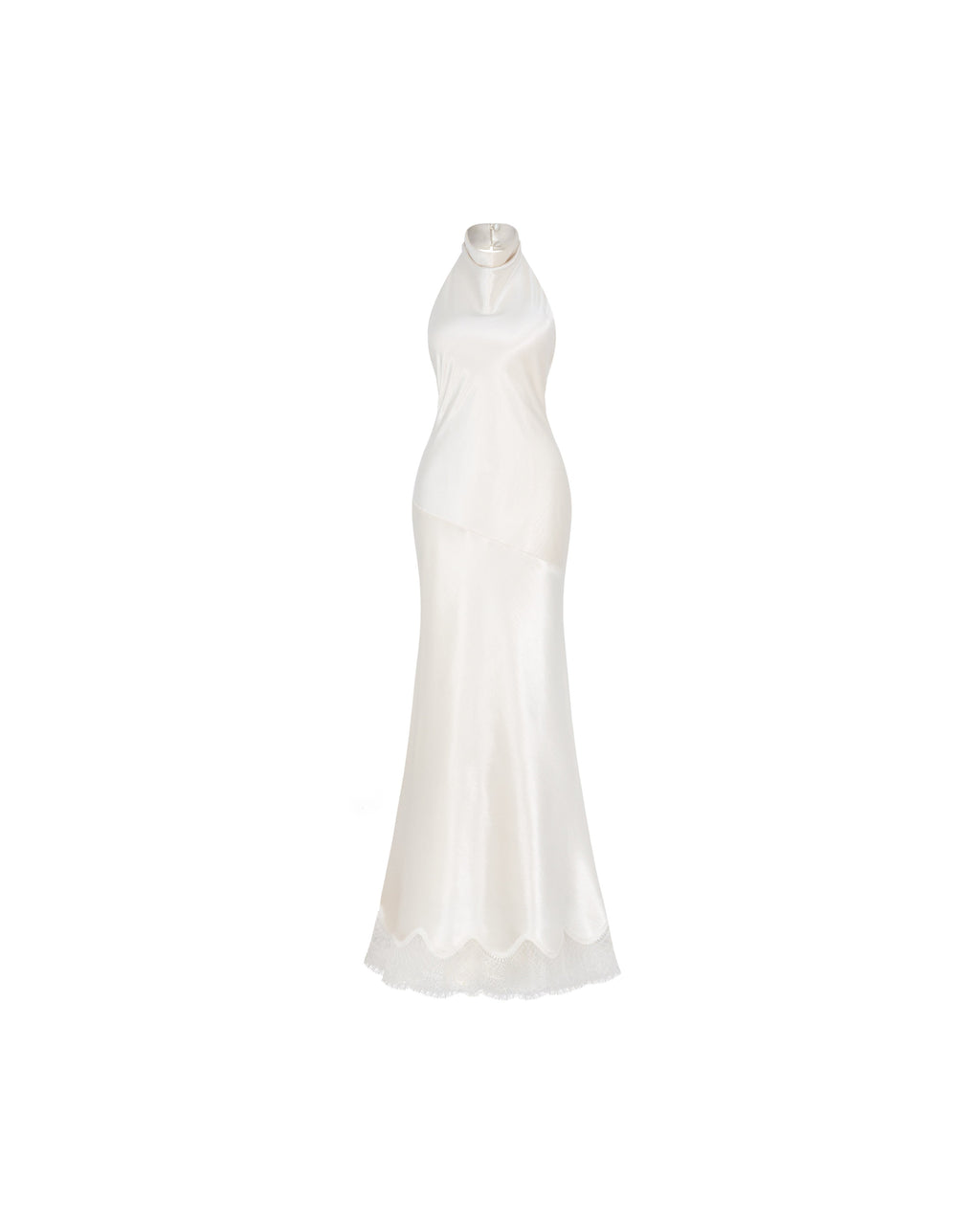 Satin Bias Halter Gown (Pre-Order 14 Days)