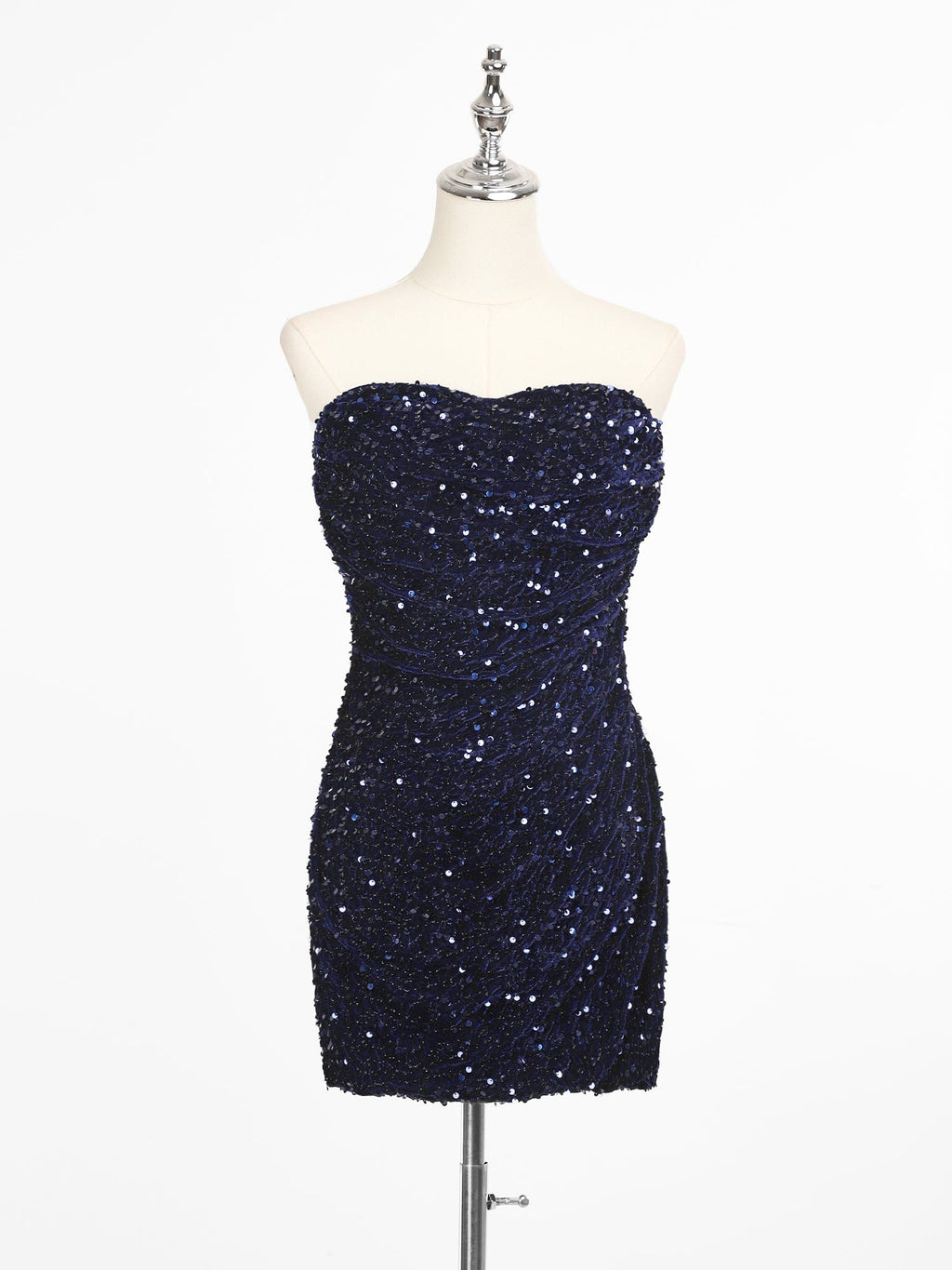 Short Strapless Sequin Backless Homecoming Dress