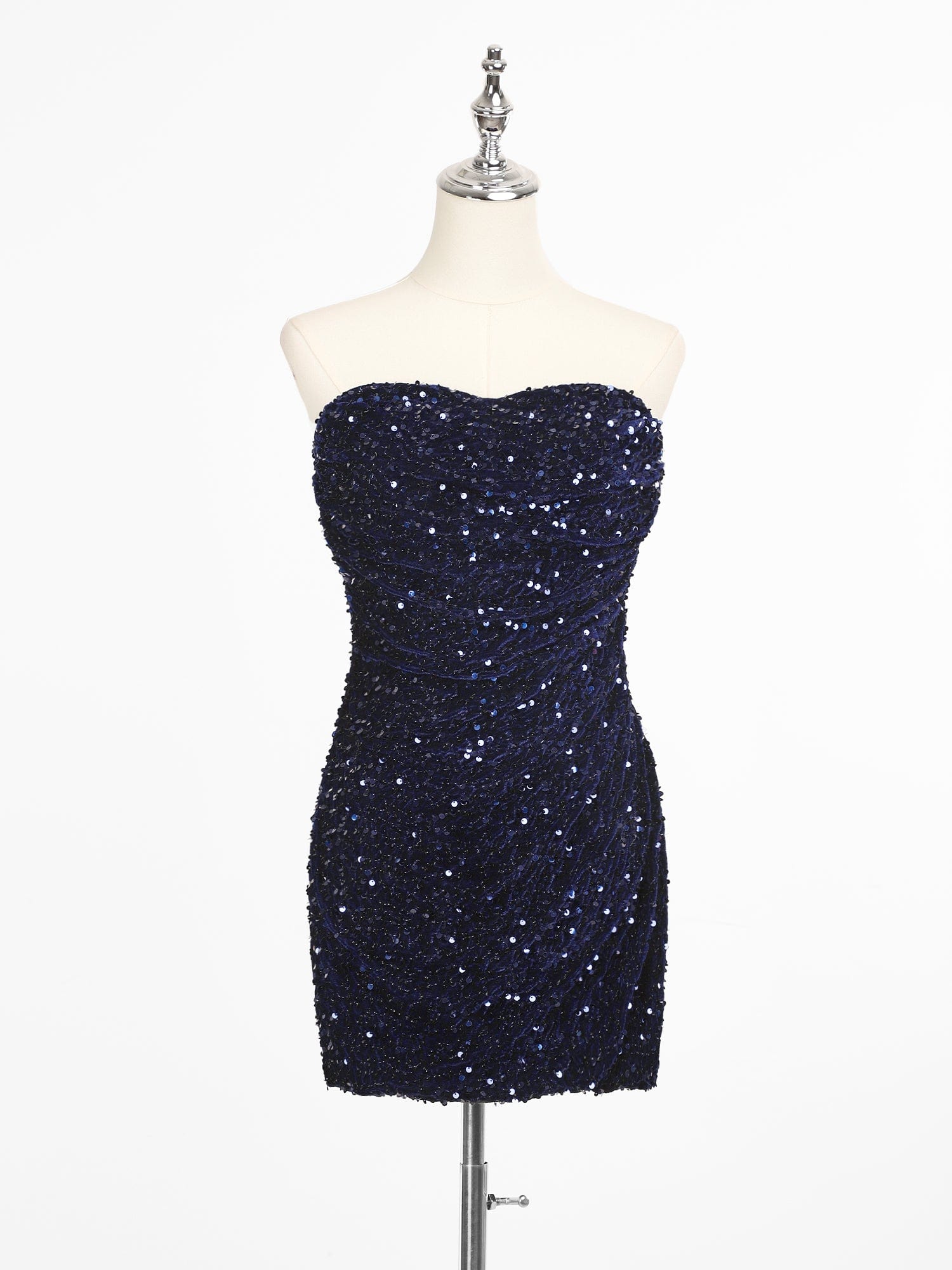 Short Strapless Sequin Backless Homecoming Dress