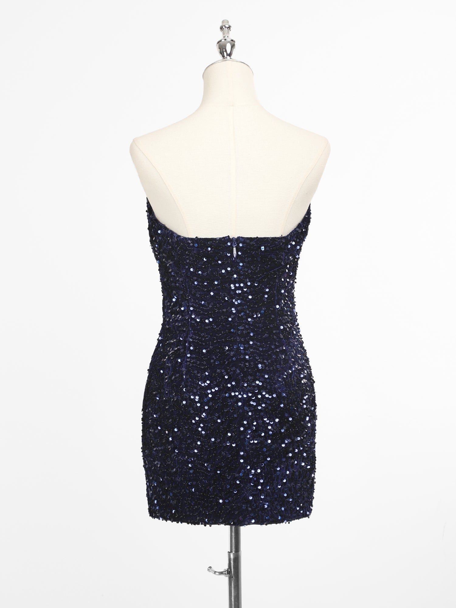 Short Strapless Sequin Backless Homecoming Dress