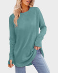 Casual Thumbhole Long Sleeve Top