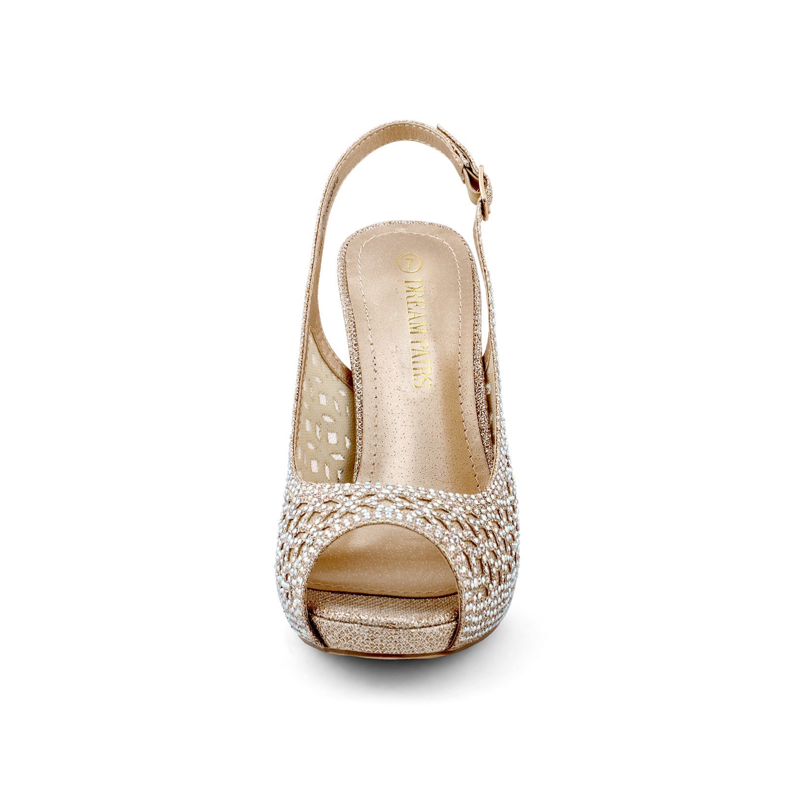 Peep Toe Rhinestone Pumps