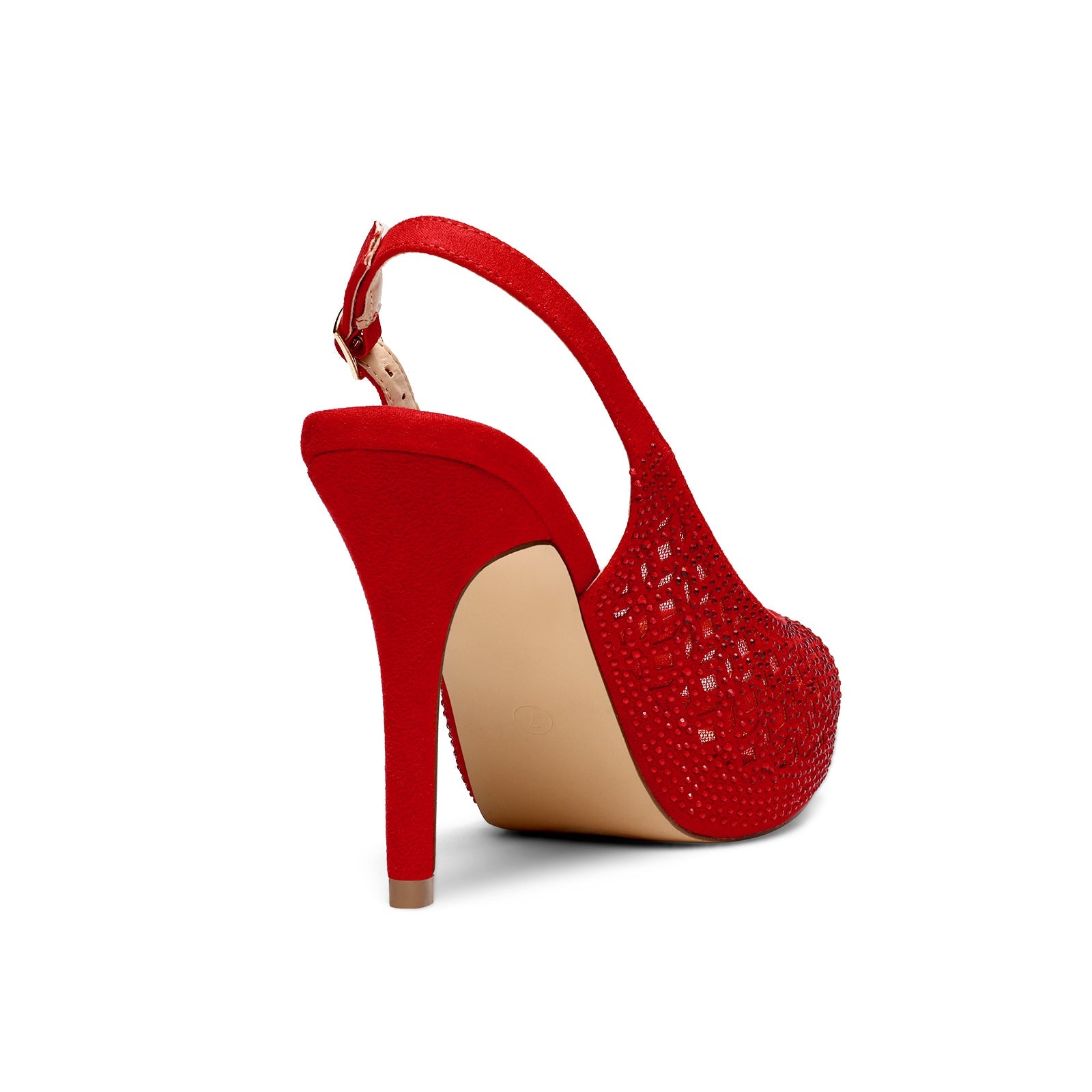 Peep Toe Rhinestone Pumps