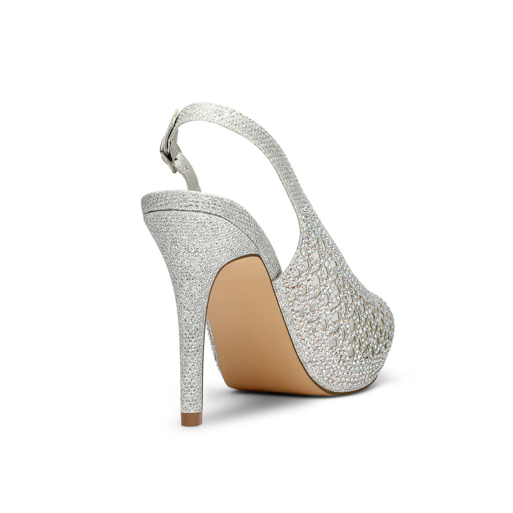 Peep Toe Rhinestone Pumps