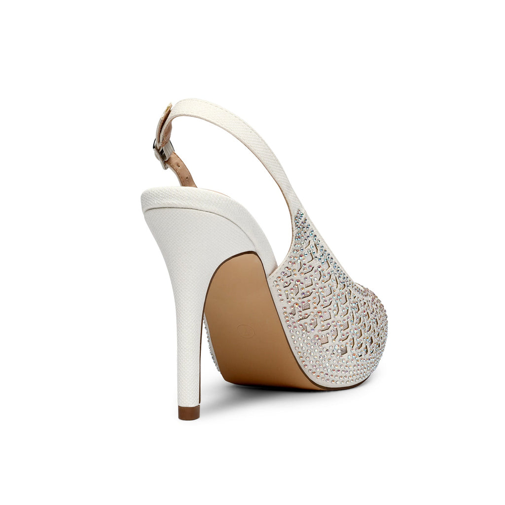 Peep Toe Rhinestone Pumps