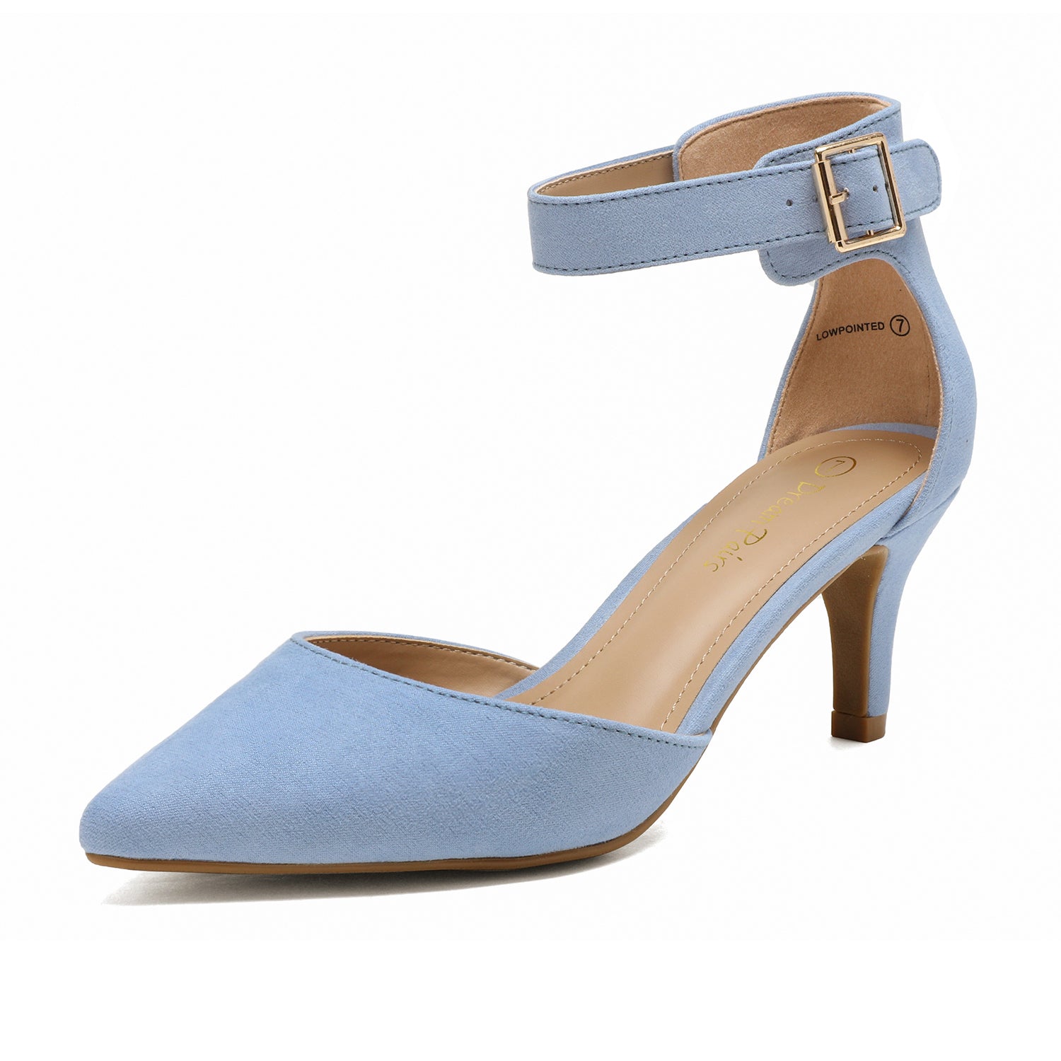 Ankle Strap Low Heel Dress Pumps