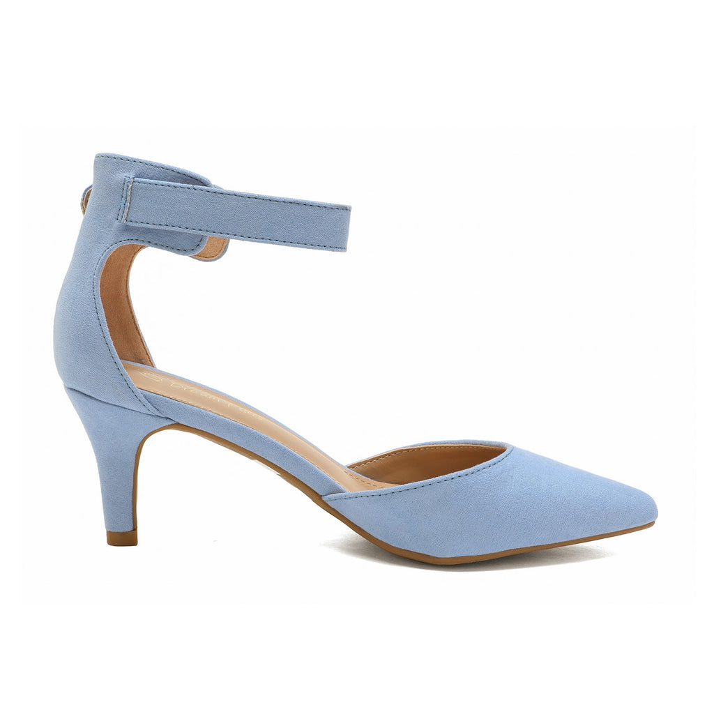 Ankle Strap Low Heel Dress Pumps