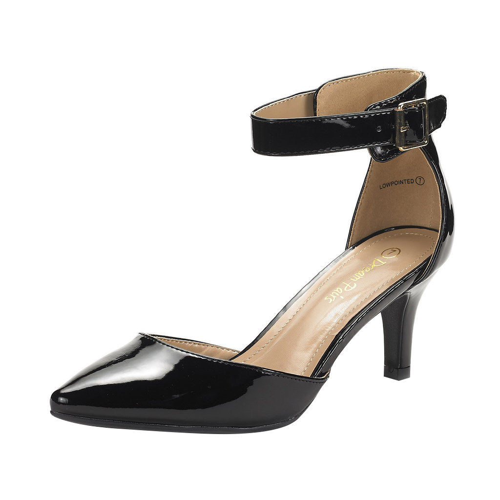 Women's Closed Toe Ankle Strap Heels