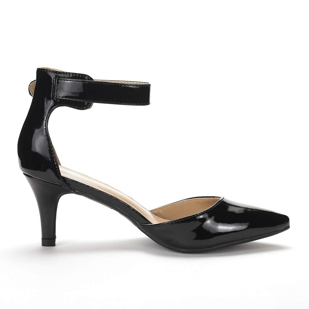 Women's Closed Toe Ankle Strap Heels