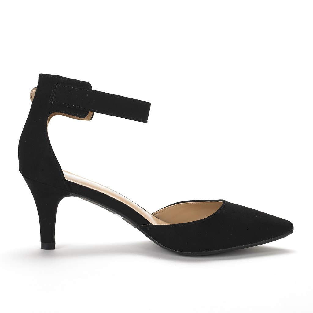 Women's Closed Toe Ankle Strap Heels