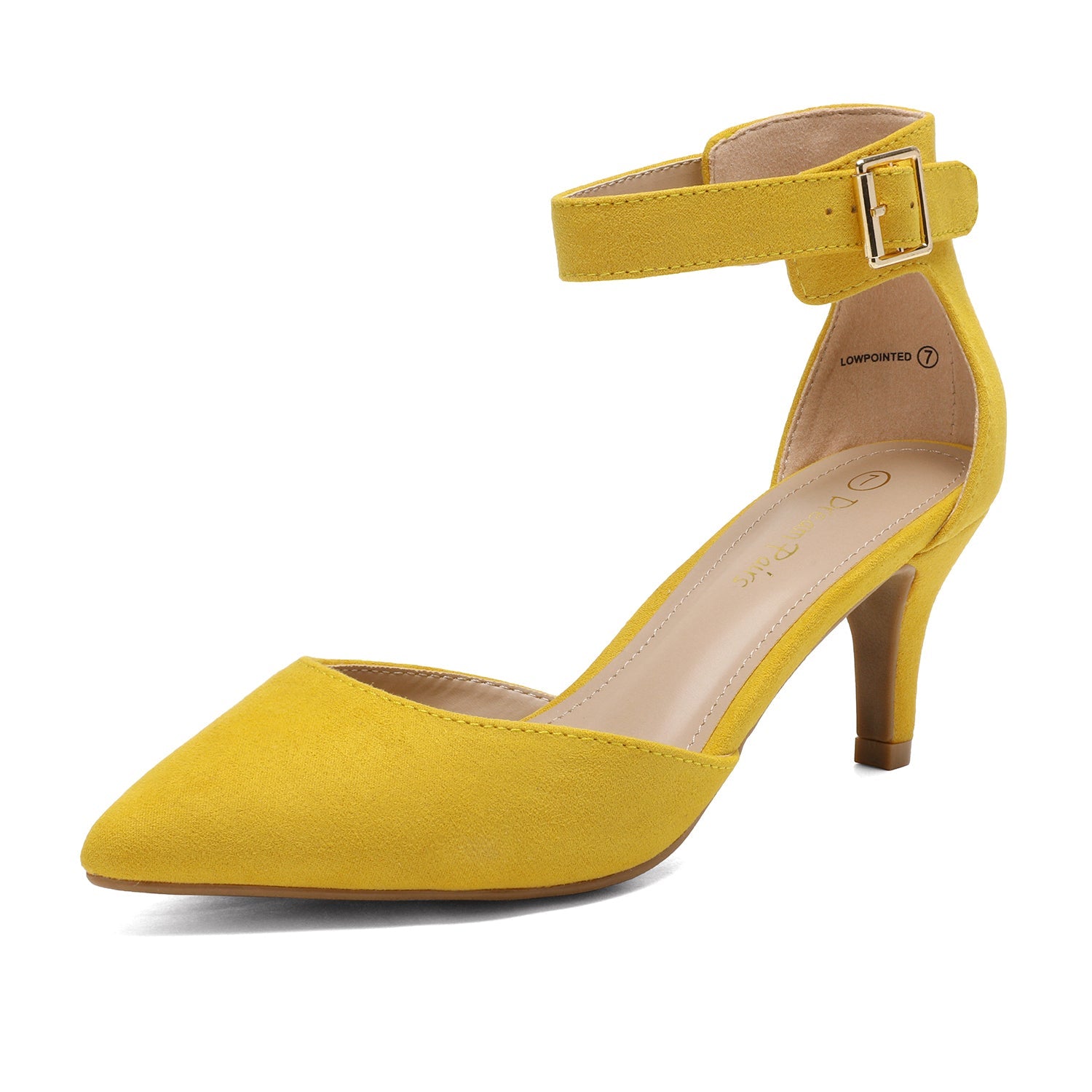 Ankle Strap Low Heel Dress Pumps