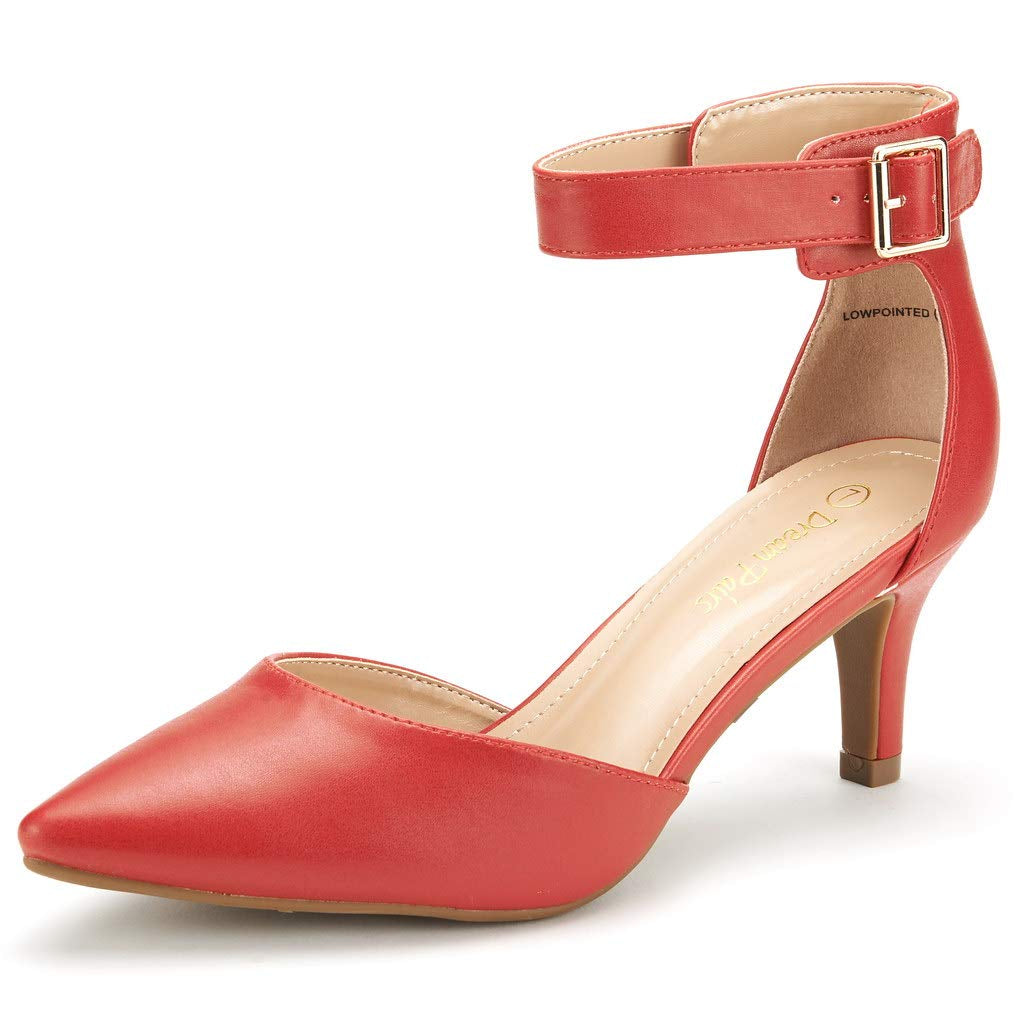 Women's Closed Toe Ankle Strap Heels