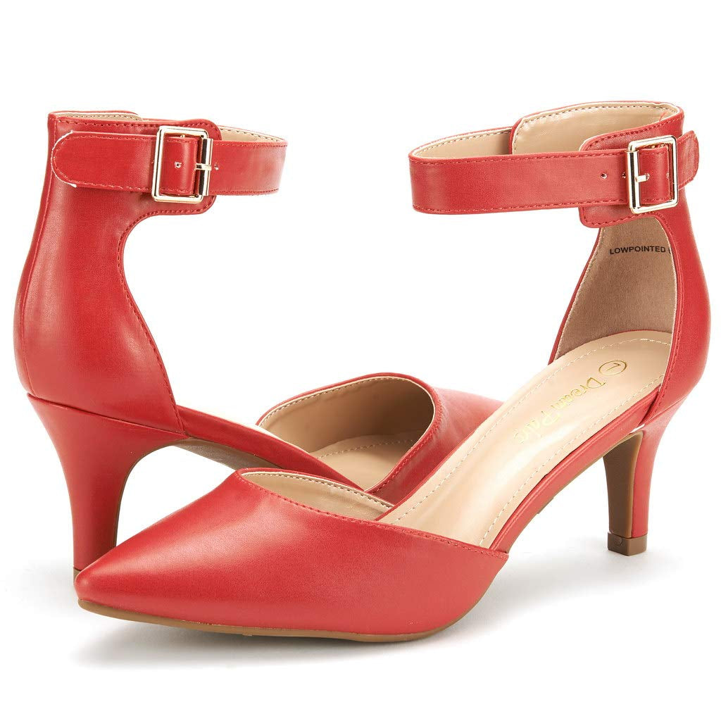 Women's Closed Toe Ankle Strap Heels