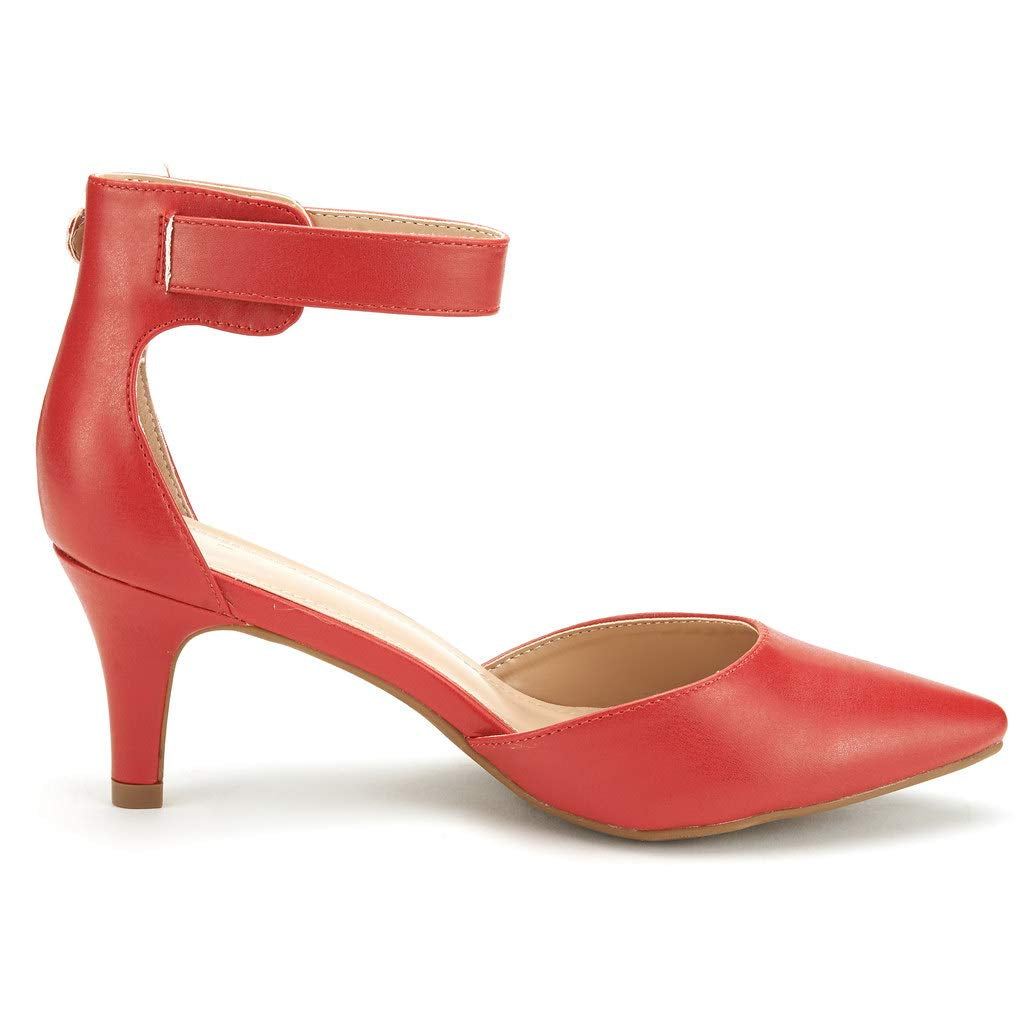 Women's Closed Toe Ankle Strap Heels