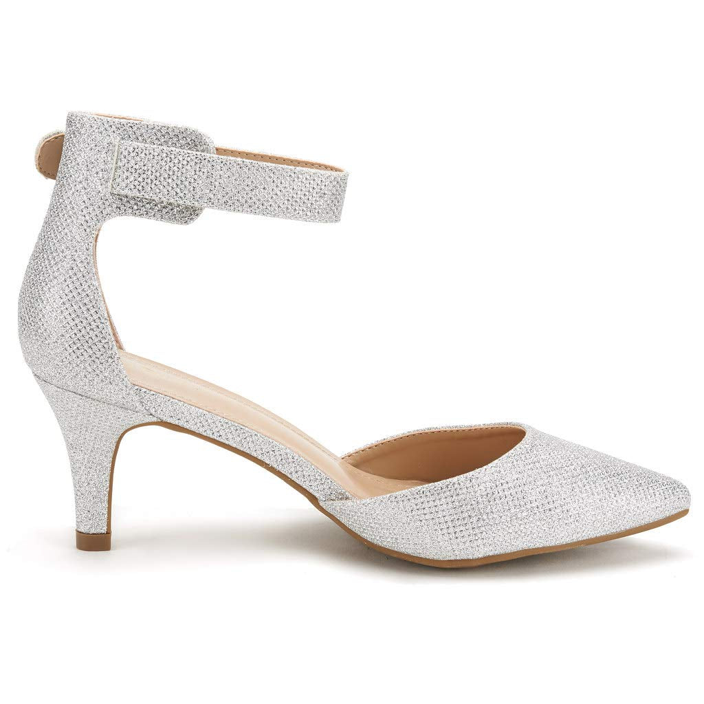 Women's Low Heel Ankle Strap Pumps