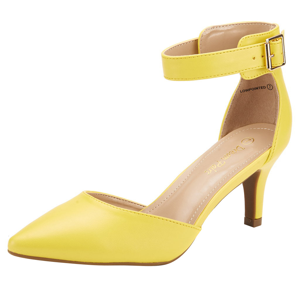 Women's Closed Toe Ankle Strap Heels