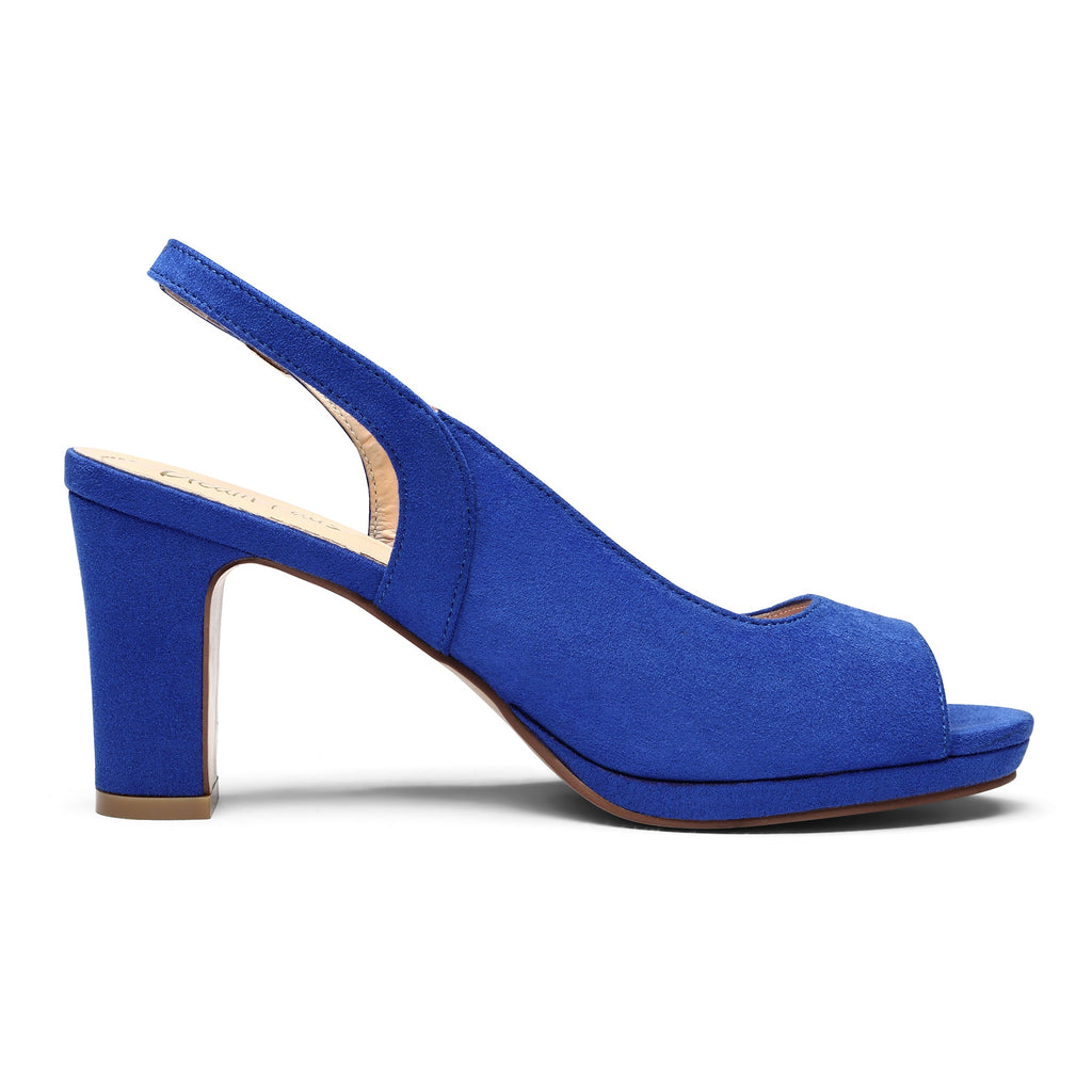 Chunky Heel Peep Toe Slingback Pumps