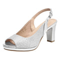 Chunky Heel Peep Toe Slingback Pumps
