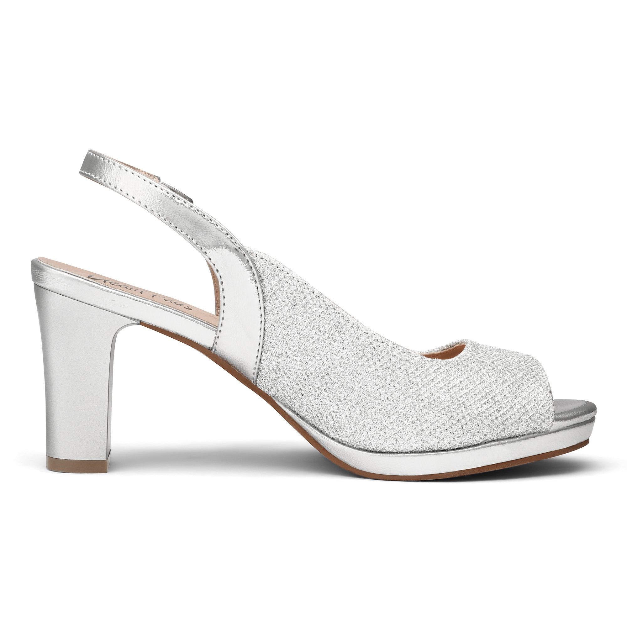 Chunky Heel Peep Toe Slingback Pumps